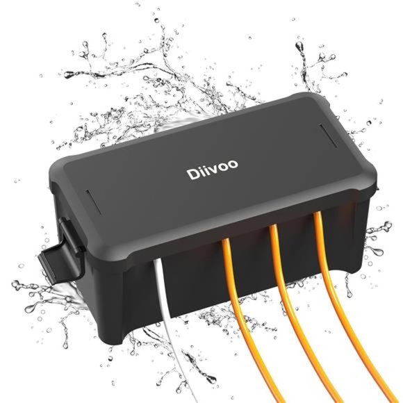 Waterproof Electrical Connection Box,  Outdoor Weatherproof Extension Box, Black - Picture 1 of 6